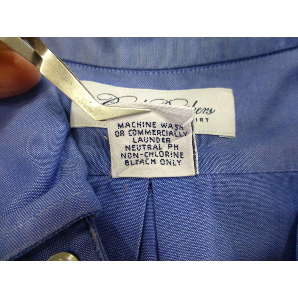 Brooks Brothers Original Polo Button Down Chambray Blue Dress Shirt 17-35 USA - Picture 5 of 9